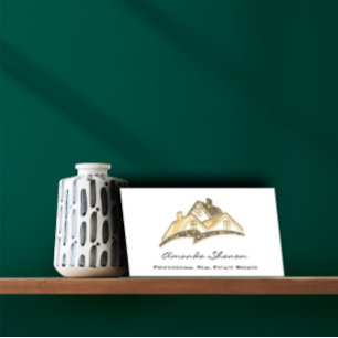 Professional Real Estate Agent Broker Home Glitter Visitekaartje
