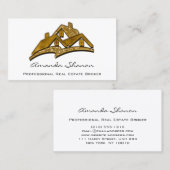 Professional Real Estate Agent Broker House Gold Visitekaartje (Voorkant / Achterkant)