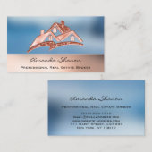 Professional Real Estate Agent Broker Smoky Blue Visitekaartje (Voorkant / Achterkant)
