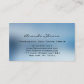 Professional Real Estate Agent Broker Smoky Blue Visitekaartje (Achterkant)