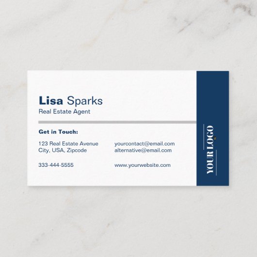 Professional Real Estate Agent Logo en QR Code Visitekaartje (Achterkant)