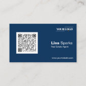 Professional Real Estate Agent Logo en QR Code Visitekaartje (Voorkant)