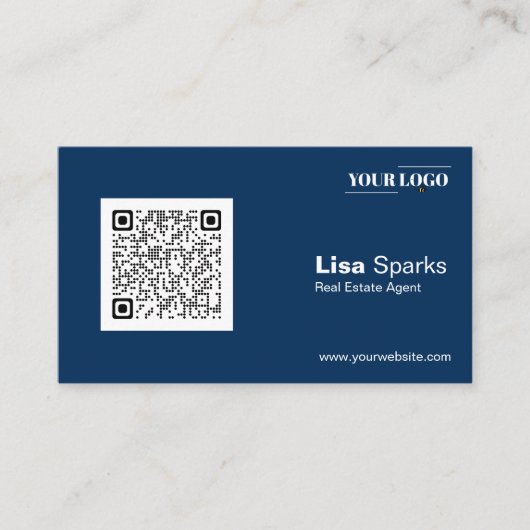 Professional Real Estate Agent Logo en QR Code Visitekaartje (Voorkant)