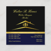 Professional Real Estate Broker Agent Gold en zwar Vierkante Visitekaartje (Voorkant)