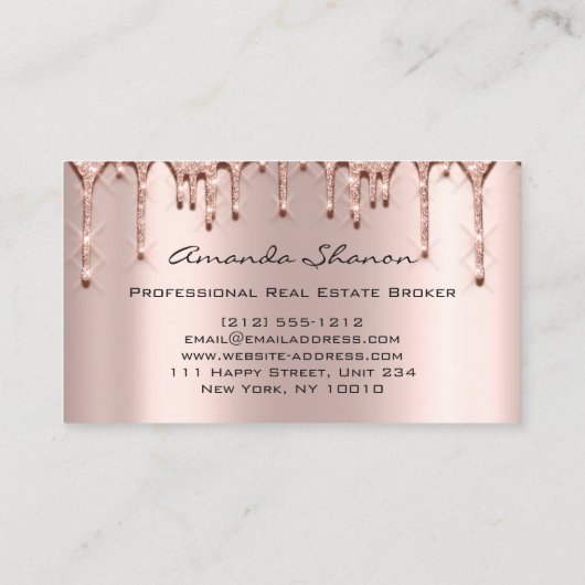 Professional Real Estate Broker Agent Roos Drift Visitekaartje (Achterkant)