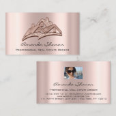 Professional Real Estate Broker Agent Roos Foto Visitekaartje (Voorkant / Achterkant)