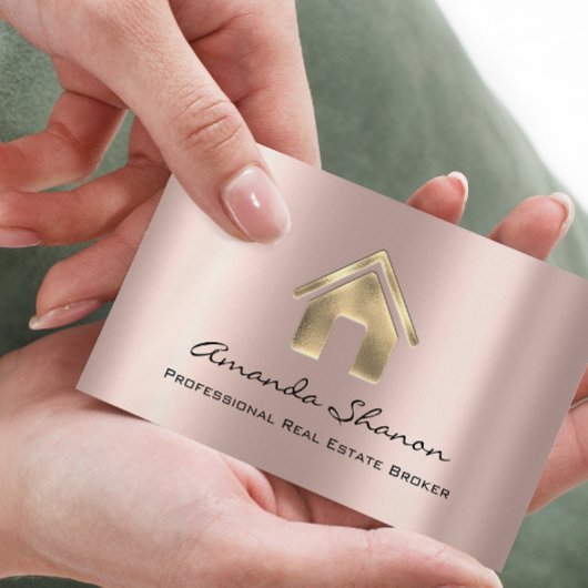 Professional Real Estate Broker Agent Roos Gold Visitekaartje