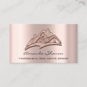 Professional Real Estate Broker Agent Roos QR CODE Visitekaartje (Voorkant)