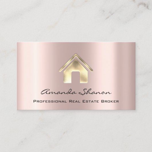 Professional Real Estate Broker Agent Roos QR Code Visitekaartje (Voorkant)