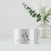Professional Real Estate Broker Agent Silver Grey Visitekaartje (Staand voorkant)