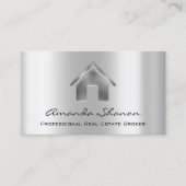 Professional Real Estate Broker Agent Silver Grey Visitekaartje (Voorkant)