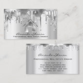 Professional Real Estate Broker Agent Silver Grey Visitekaartje (Voorkant / Achterkant)
