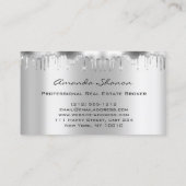 Professional Real Estate Broker Agent Silver Grey Visitekaartje (Achterkant)