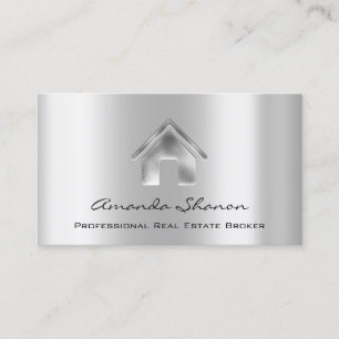 Professional Real Estate Broker Agent Silver QR Visitekaartje