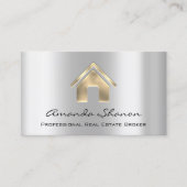 Professional Real Estate Broker Agent Silver QR Visitekaartje (Voorkant)