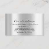 Professional Real Estate Broker Agent Silver Verko Visitekaartje (Achterkant)