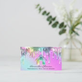 Professional Real Estate Broker Pink Holographic Visitekaartje (Staand voorkant)