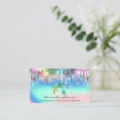 Professional Real Estate Broker Pink Holographic Visitekaartje (Staand voorkant)