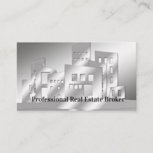 Professional Real Estate Broker Silver Business Ca Visitekaartje