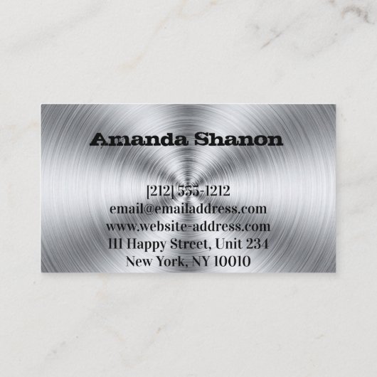 Professional Real Estate Broker Silver Business Ca Visitekaartje (Achterkant)