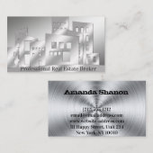 Professional Real Estate Broker Silver Business Ca Visitekaartje (Voorkant / Achterkant)