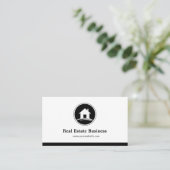 Professional Real Estate Broker Simple Black White Visitekaartje (Staand voorkant)