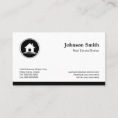 Professional Real Estate Broker Simple Black White Visitekaartje (Achterkant)