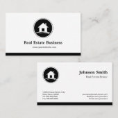 Professional Real Estate Broker Simple Black White Visitekaartje (Voorkant / Achterkant)