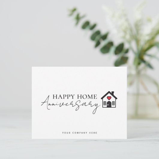 Professional Real Estate Happy Home Jubileum Briefkaart (Staand voorkant)