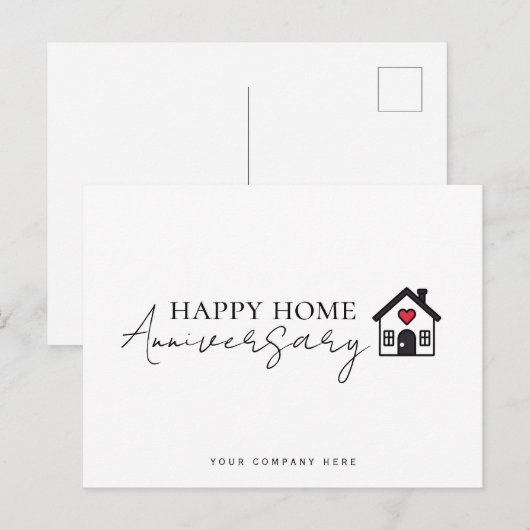Professional Real Estate Happy Home Jubileum Briefkaart (Voorkant / Achterkant)