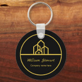 Professional Real Estate Modern Black Custom House Sleutelhanger (Voorkant)