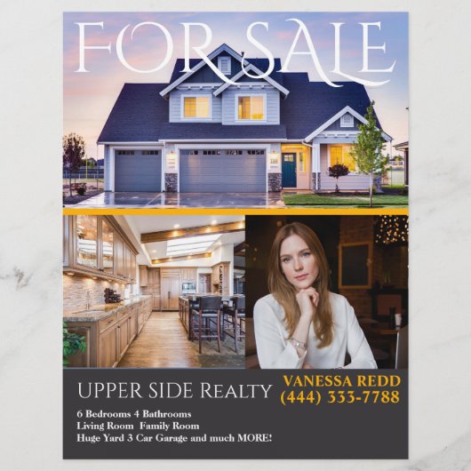 Professional Real Estate Realty Flyer voor verkoop (Voorkant)