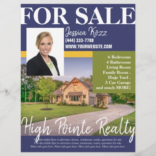 Professional Real Estate Realty Flyer voor verkoop (Voorkant)
