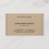 Professional Real Kraft Paper Modern Company Plain Visitekaartje (Achterkant)