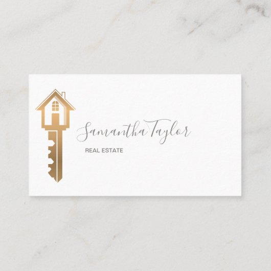 Professional Realtor Real Estate Add Photo Key Bus Visitekaartje (Achterkant)