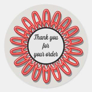 Professional Red Flower Hartelijk dank voor uw bes Ronde Sticker