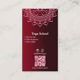 Professional Red Mandala Yoga Visitekaartje Klantenkaartje