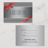 Professional Red Ribbon Metallic Cadeaubonnen Kortingskaartje (Voorkant / Achterkant)