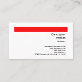 Professional Red White Simple Plain Architect Visitekaartje (Voorkant)