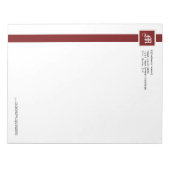 Professional Red & White Stripe Monogram 11 x 8 in Notitieblok (Voorkant)