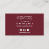 Professional Red Wine Add your Logo Visitekaartje (Achterkant)