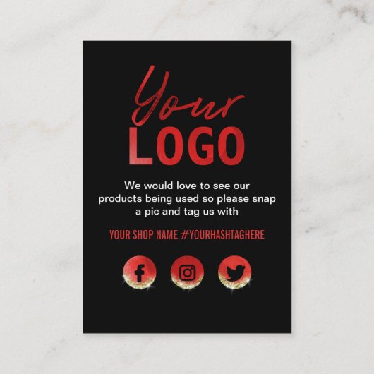 Professional Red Wine Gold Glitter Logo Korting Visitekaartje (Achterkant)