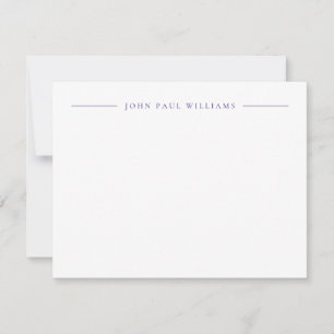 Professional Refined Modern Center Name Paars Notitiekaartje