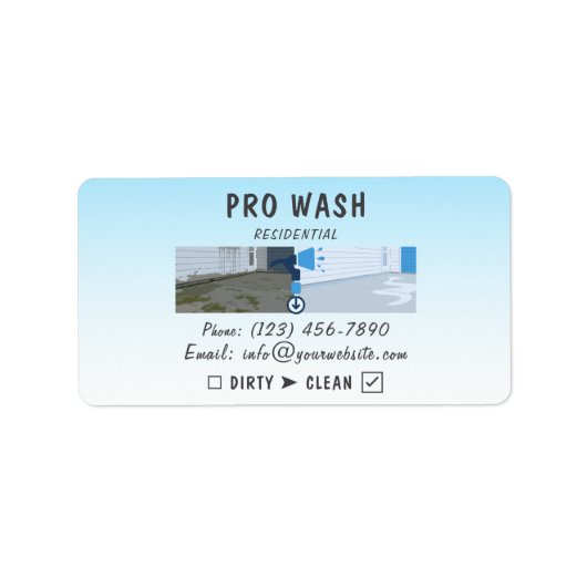 Professional Residential Pressure Washing Split Etiket (Voorkant)