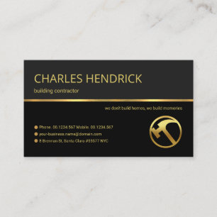 Professional Retro Gold Line Construction Handyman Visitekaartje