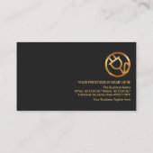 Professional Retro Gold Line Grey Shade Electrical Visitekaartje (Achterkant)