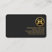 Professional Retro Gold Line Grey Shade Trucking Visitekaartje (Achterkant)