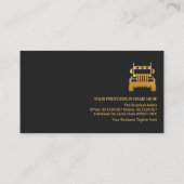 Professional Retro Gold Line Grey Shade Trucking Visitekaartje (Achterkant)