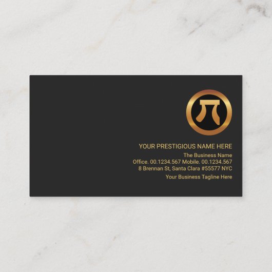 Professional Retro Gold Line Grey Shade Tutor Visitekaartje (Achterkant)