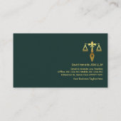 Professional Retro Gold Line Lawyer Visitekaartje (Achterkant)